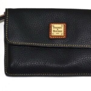Dooney & Bourke Millie Wristlet, Black Pebble Leather